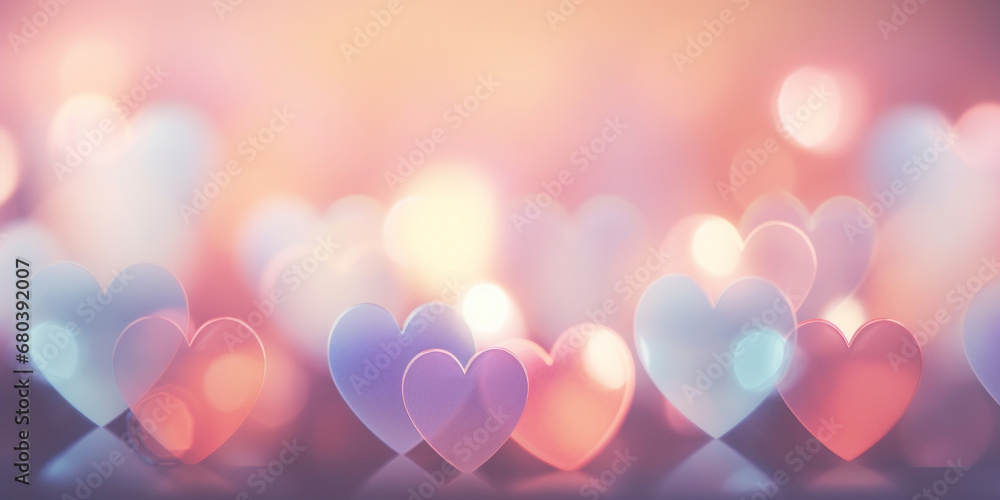 Bokeh heart background. Valentine's day concept.