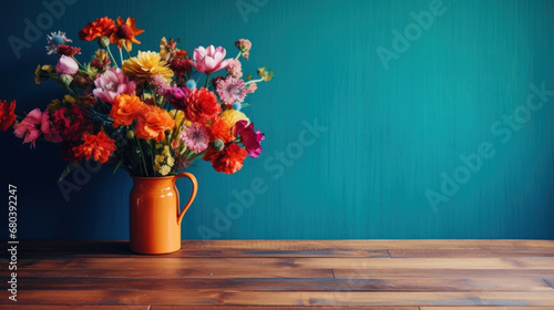 Ceramic vase with beautiful flowers