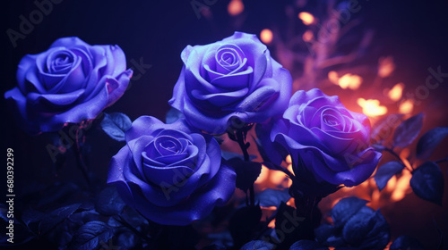 Fototapeta Naklejka Na Ścianę i Meble -  Purple roses on dark background