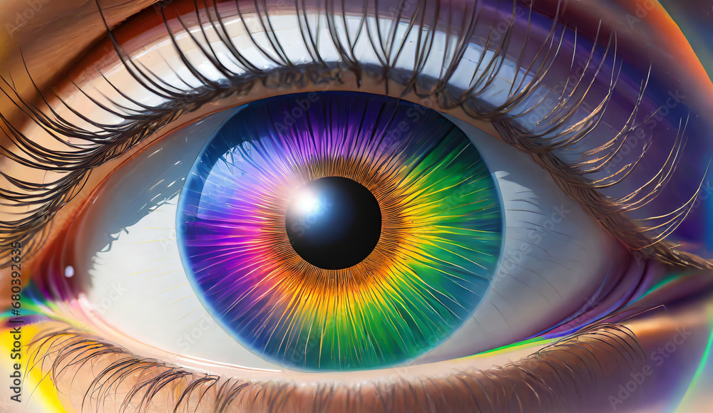 Multicolored Iris Animation Exploring the Human Eye, Unveiling the Beauty of the Human Eye, Multicolored Iris Animation in High Definition