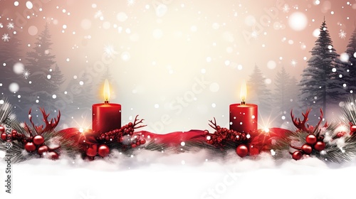 Christmas background with candles