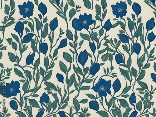 seamless floral pattern with flowers ai generative