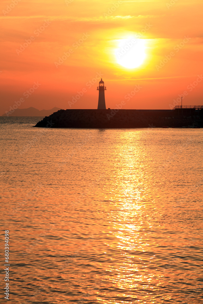 lighthouse at sunset