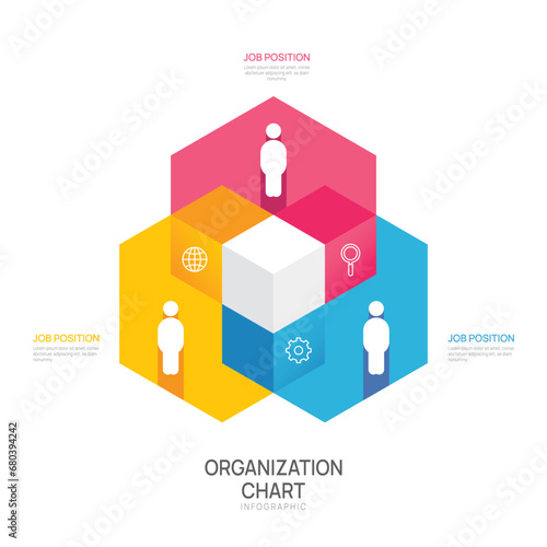 Infographic template for organization chart with business avatar icons. vector infographic for business.