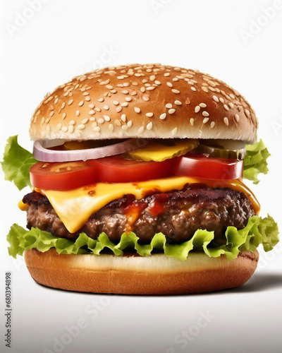 hamburger on a white background