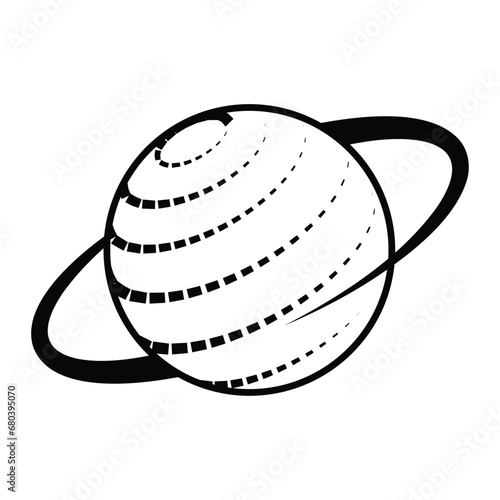 Earth icon with swoosh dash lines. Earth spinning icon. Vector illustration outline flat design style.