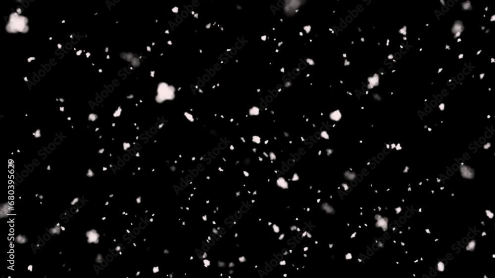Topview Winter Snow, Falling snow animation loop Slow motion
