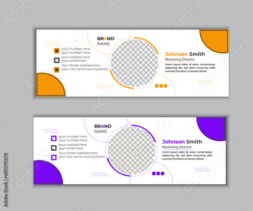 Modern creative business email signature design. Stylish flat multipurpose email signature.