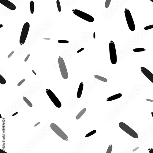 Seamless vector pattern with zucchini symbols, creating a creative monochrome background with rotated elements. Illustration on transparent background