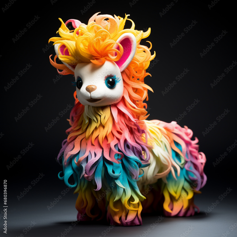 stuffed critter with colorful hair alpaca stuffed critter with colorful hair alpaca