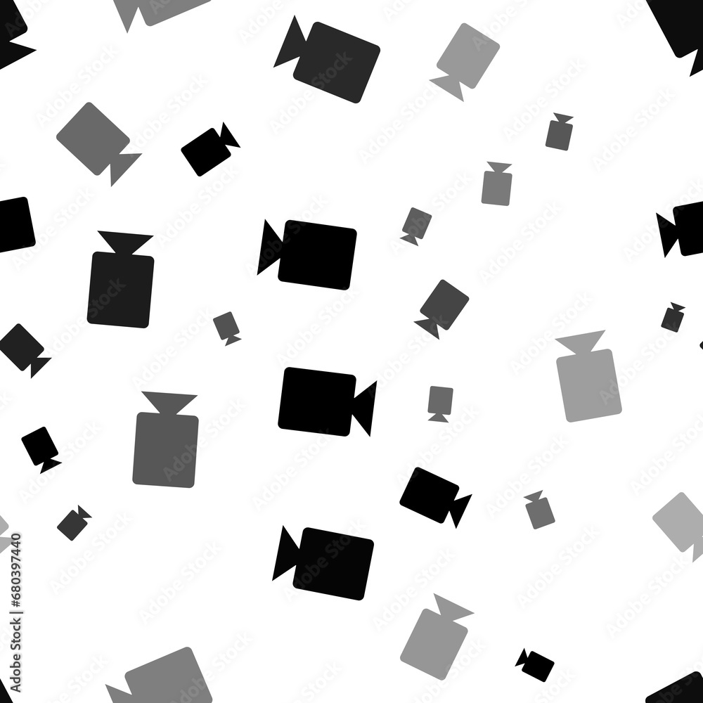 Seamless vector pattern with video camera symbols, creating a creative monochrome background with rotated elements. Illustration on transparent background Seamless vector pattern with video camera symbols, creating a creative monochrome background with rotated elements. Illustration on transparent background