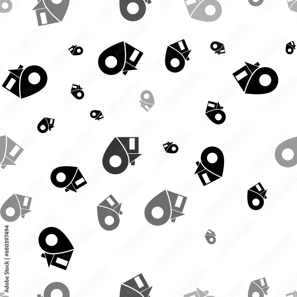 Seamless vector pattern with real estate location symbols, creating a creative monochrome background with rotated elements. Illustration on transparent background Seamless vector pattern with real estate location symbols, creating a creative monochrome background with rotated elements. Illustration on transparent background