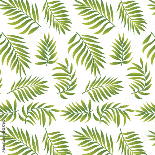 Natural Green Leaves Seamless Repeat Pattern Artwork