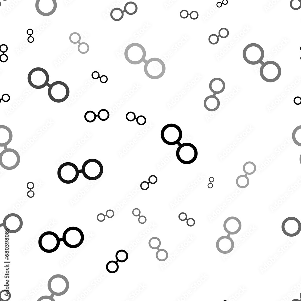 Seamless vector pattern with astrological opposition symbols, creating a creative monochrome background with rotated elements. Illustration on transparent background