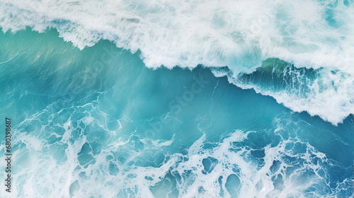 Aerial View of a Wave in the Ocean. Generative Ai