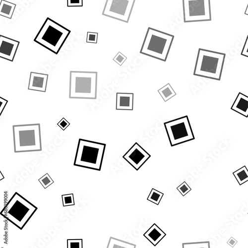 Seamless vector pattern with main road signs, creating a creative monochrome background with rotated elements. Vector illustration on white background