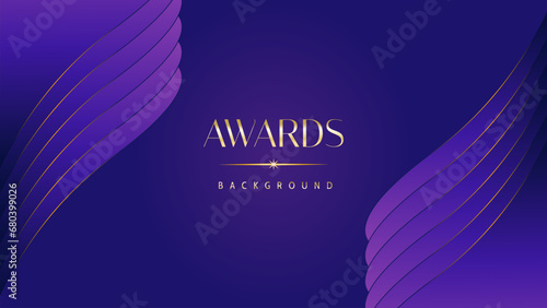 Pink blue purple golden royal awards graphics background. Lines growing elegant shine spark. Luxury premium corporate abstract design template. Banner certificate dynamic shape.
