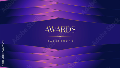 Pink blue purple golden royal awards graphics background. Lines growing elegant shine spark. Luxury premium corporate abstract design template. Banner certificate dynamic shape.