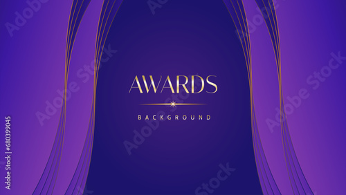 Pink blue purple golden royal awards graphics background. Lines growing elegant shine spark. Luxury premium corporate abstract design template. Banner certificate dynamic shape.