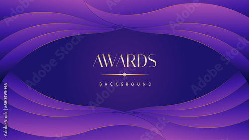 Pink blue purple golden royal awards graphics background. Lines growing elegant shine spark. Luxury premium corporate abstract design template. Banner certificate dynamic shape.