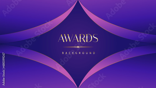 Pink blue purple golden royal awards graphics background. Lines growing elegant shine spark. Luxury premium corporate abstract design template. Banner certificate dynamic shape.