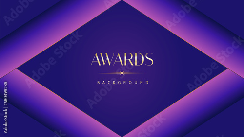 Pink blue purple golden royal awards graphics background. Lines growing elegant shine spark. Luxury premium corporate abstract design template. Banner certificate dynamic shape.