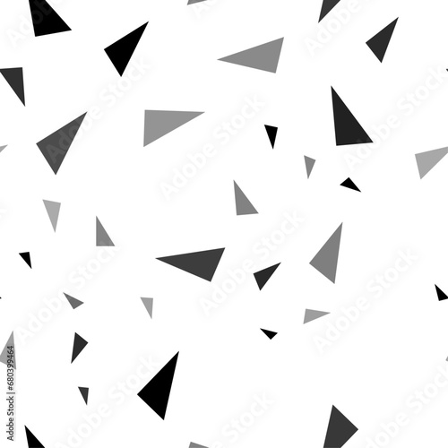 Seamless vector pattern with right triangle symbols, creating a creative monochrome background with rotated elements. Vector illustration on white background