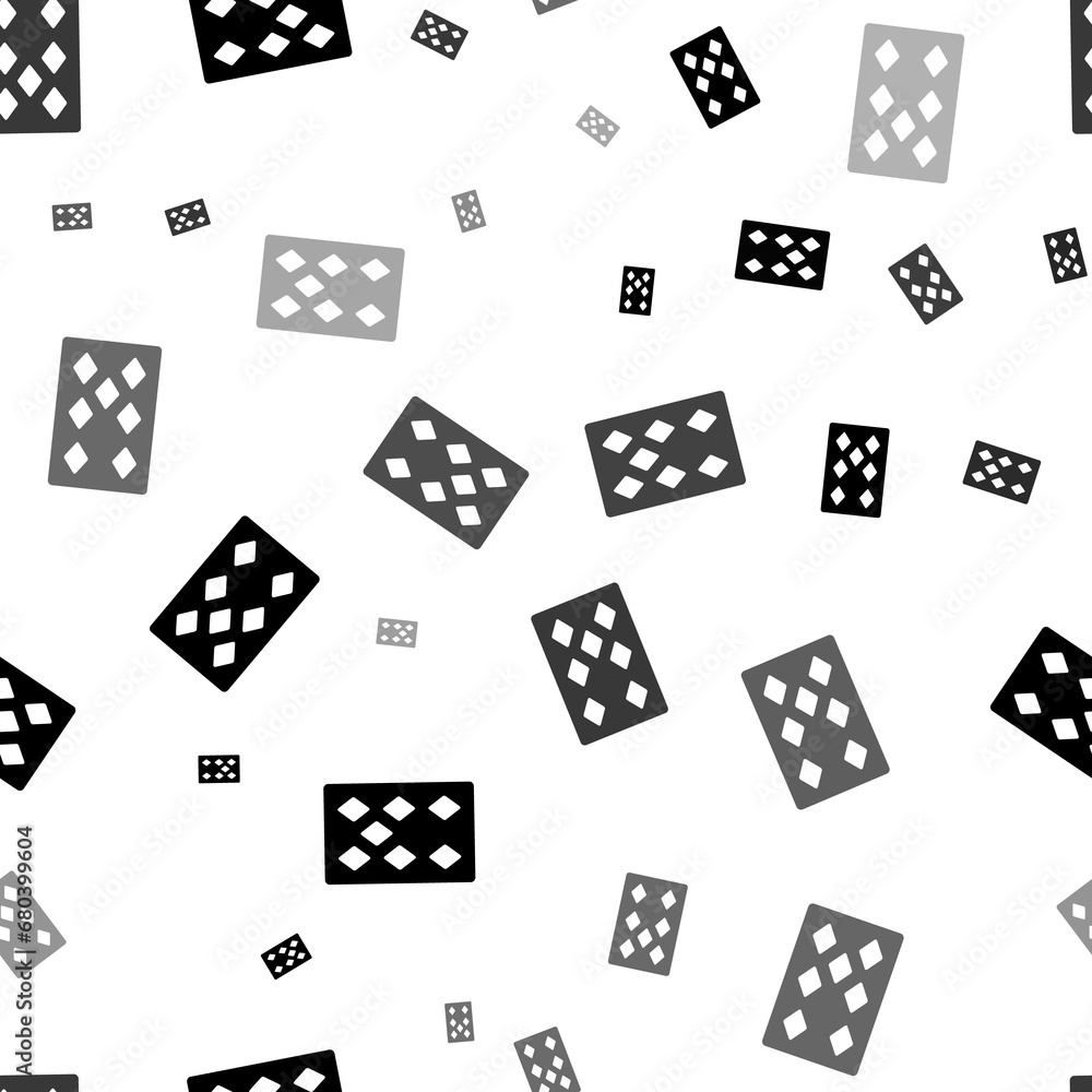 Seamless vector pattern with seven of diamonds playing cards, creating a creative monochrome background with rotated elements. Illustration on transparent background Seamless vector pattern with seven of diamonds playing cards, creating a creative monochrome background with rotated elements. Illustration on transparent background
