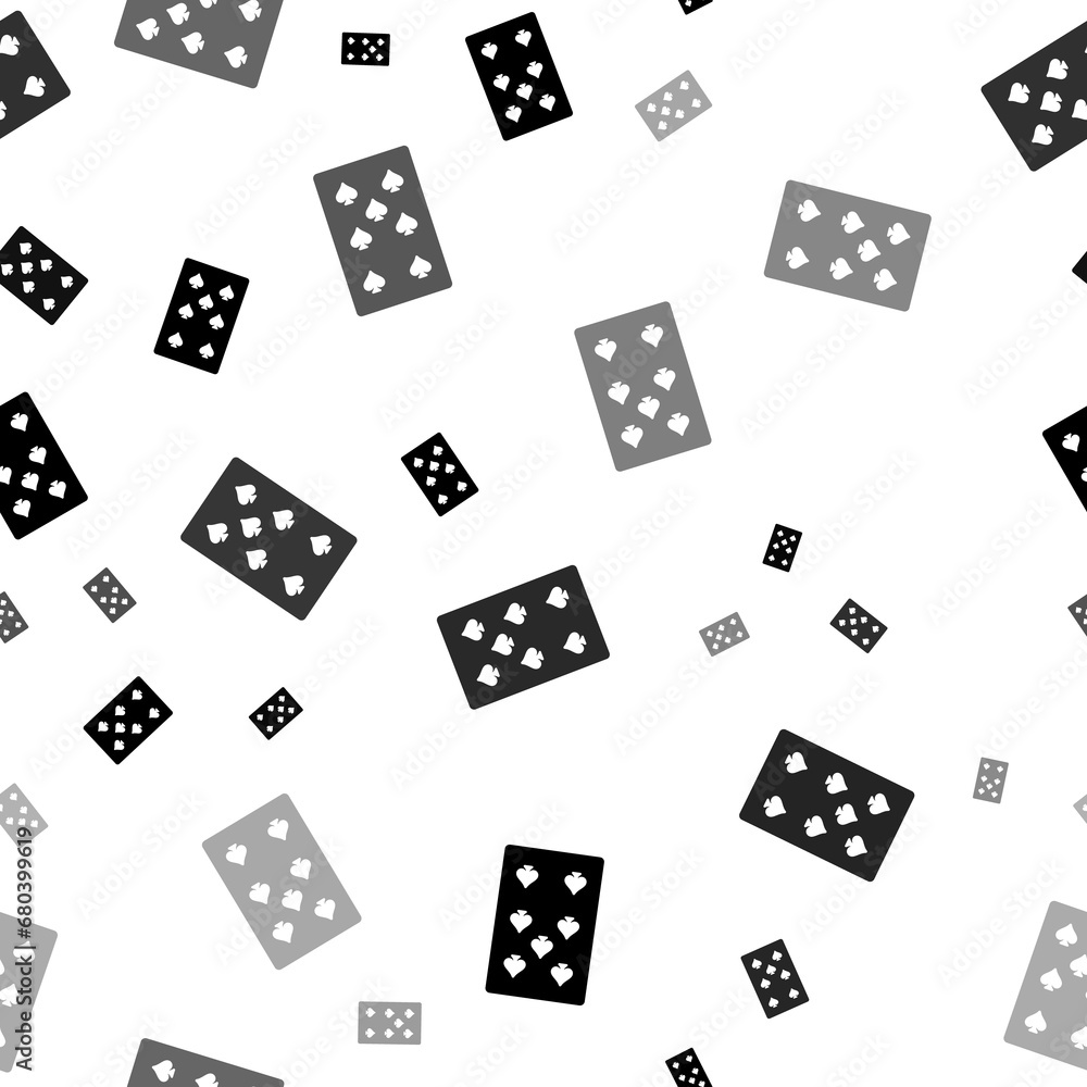 Seamless vector pattern with seven of spades playing cards, creating a creative monochrome background with rotated elements. Illustration on transparent background Seamless vector pattern with seven of spades playing cards, creating a creative monochrome background with rotated elements. Illustration on transparent background