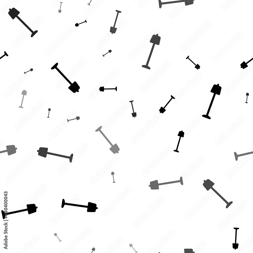 Seamless vector pattern with floor lamp symbols, creating a creative monochrome background with rotated elements. Illustration on transparent background