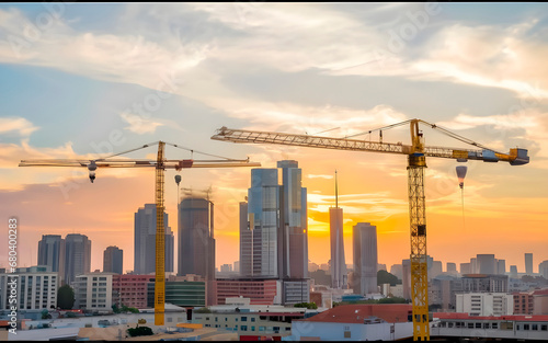 construction site with crane