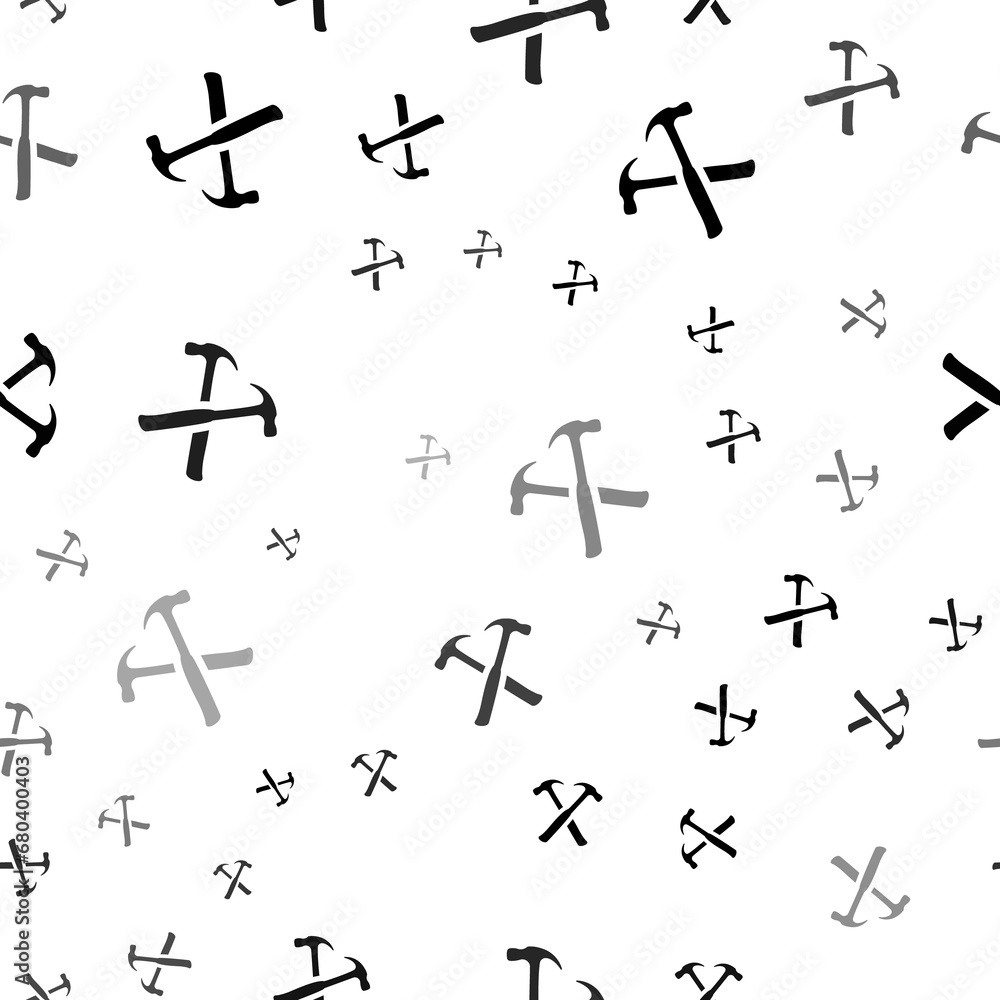 Seamless vector pattern with crossed hammers symbols, creating a creative monochrome background with rotated elements. Illustration on transparent background Seamless vector pattern with crossed hammers symbols, creating a creative monochrome background with rotated elements. Illustration on transparent background