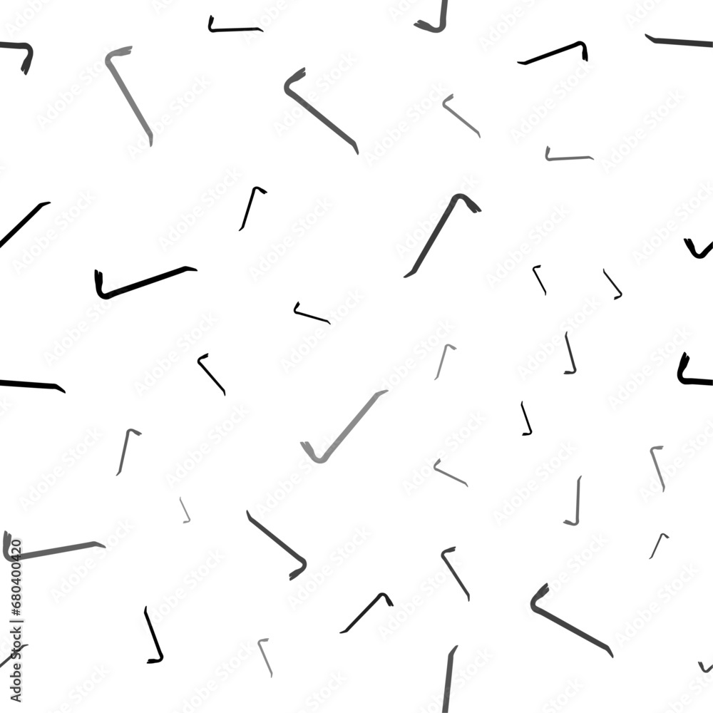 Seamless vector pattern with crowbar symbols, creating a creative monochrome background with rotated elements. Vector illustration on white background Seamless vector pattern with crowbar symbols, creating a creative monochrome background with rotated elements. Vector illustration on white background