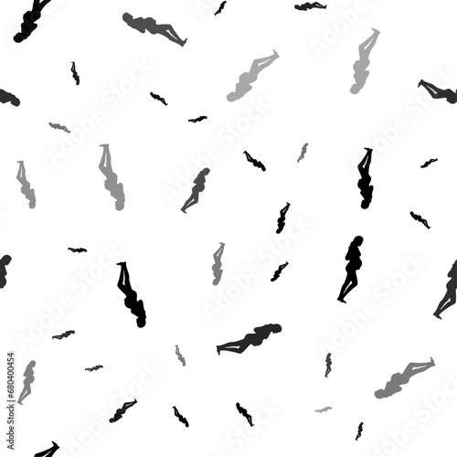 Wallpaper Mural Seamless vector pattern with pregnant woman symbols, creating a creative monochrome background with rotated elements. Vector illustration on white background Torontodigital.ca