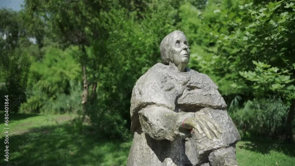 A bronze statue of Baba Vanga or Vangeliya Pandeva Gushterova in Rupite Bulgaria, who was a blind Bulgarian clairvoyant or more commonly known as the Balkan Nostradamus A bronze statue of Baba Vanga or Vangeliya Pandeva Gushterova in Rupite Bulgaria, who was a blind Bulgarian clairvoyant or more commonly known as the Balkan Nostradamus