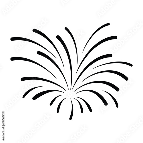 Vector design Doodle Fireworks Isolated on White Background, Celebration, Party Icon, Birthday, New Year's Eve. EPS 10