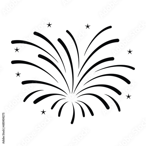 Vector design Doodle Fireworks Isolated on White Background  Celebration  Party Icon  Birthday  New Year s Eve. EPS 10