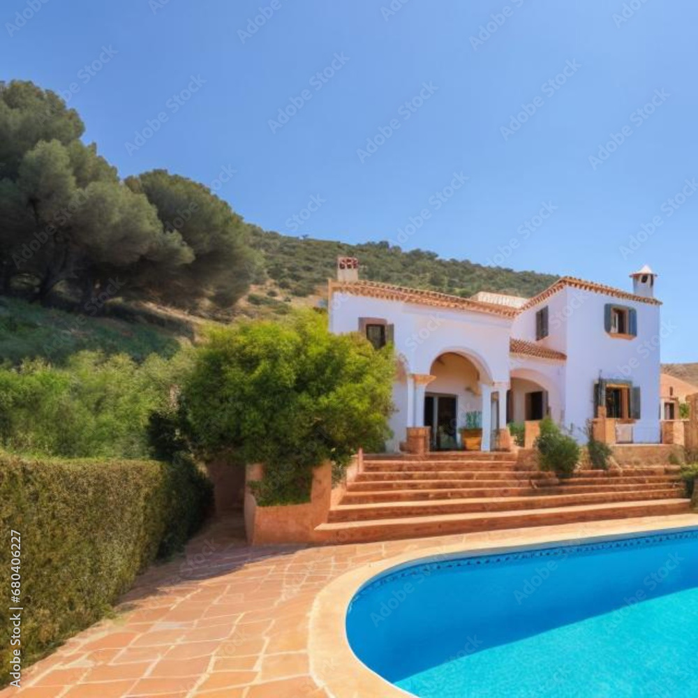 luxury villa with swimming pool,  Villa Living with Private Swimming Oasis, 
Sumptuous Estate with Sparkling Pool Views