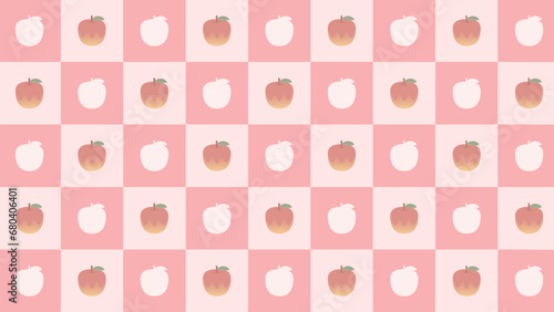 デフォルメされたりんごのタイル背景_4Kサイズ