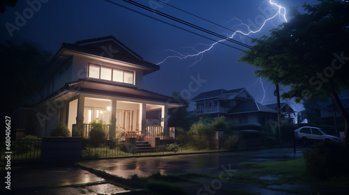 Thunderstorm Over House