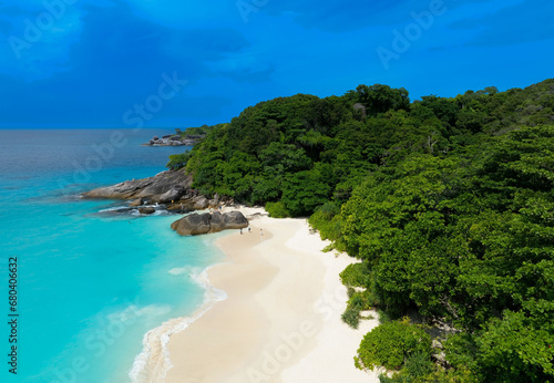 The tropical seashore island in a coral reef ,blue and turquoise sea Amazing nature landscape