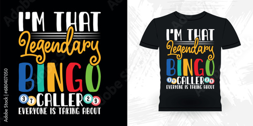 Funny Bingo Player Casino Vintage Bingo T-shirt Design