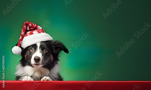 Slika na platnu cute border collie christmas card