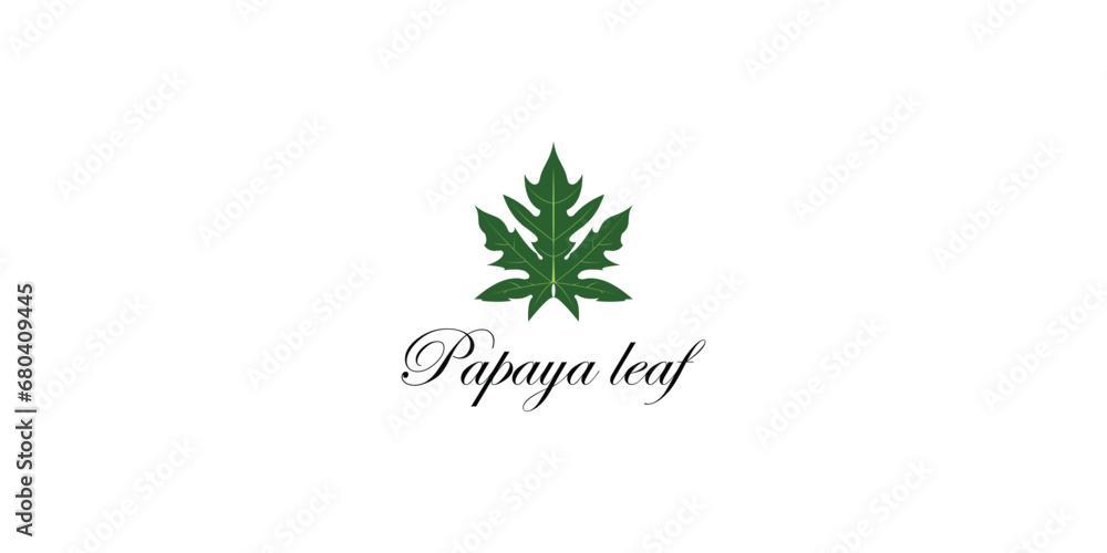 Creative papaya leaf design template with modern concept| premium vector