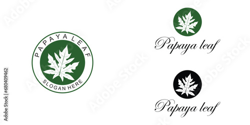Creative papaya leaf design template with modern concept| premium vector
