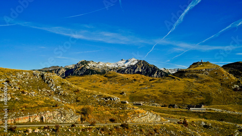 Altopiano di Lessinia. Panorama autunnale sui pascoli e le malghe. Provincia di Verona.Veneto, Italia photo