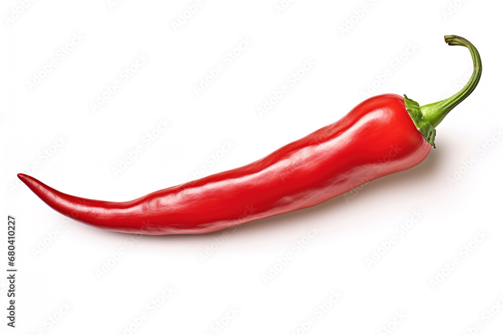 Red bell pepper on white background