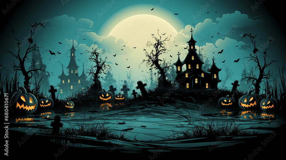 Free_vector_Halloween_background_with_spooky_haunted