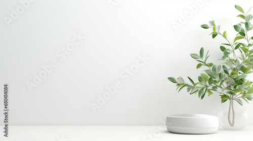 geometric minimalist background with pedestal © sunanta