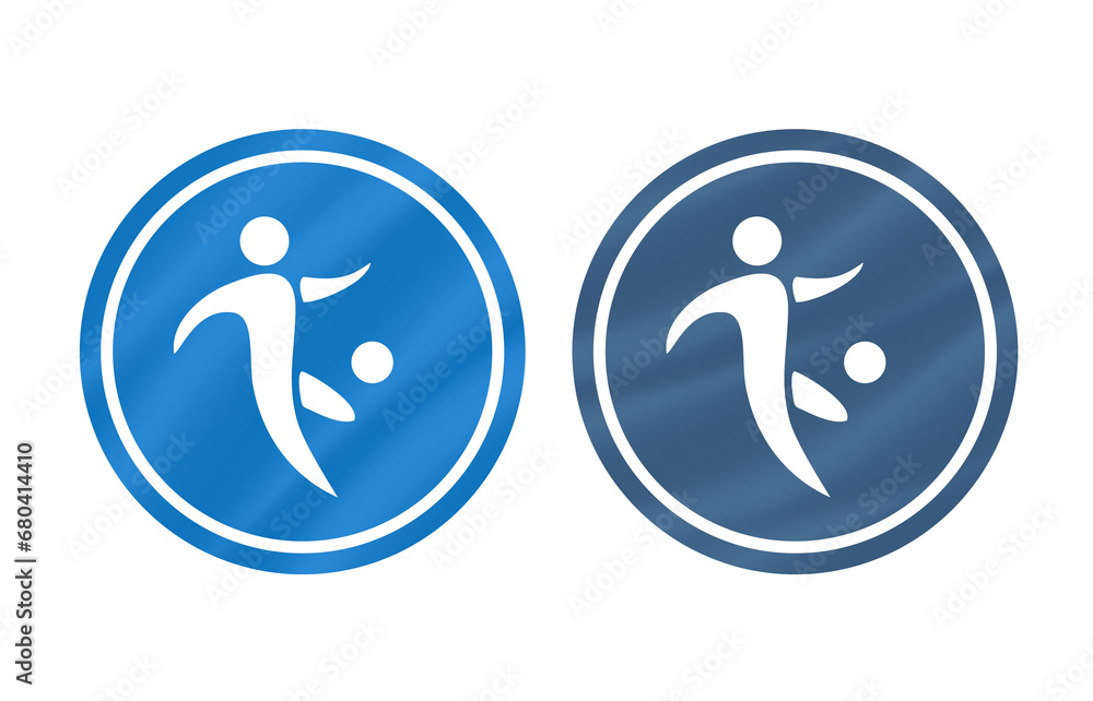 © Selintasnusantara - foot ball icon symbol blue with texture